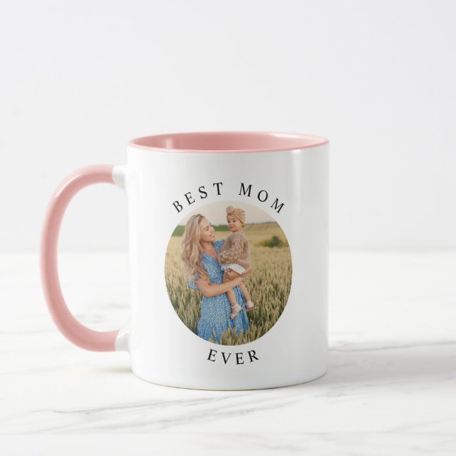 HARPER Modern Round Photo Best Mom Ever Coffee Mug (Left)