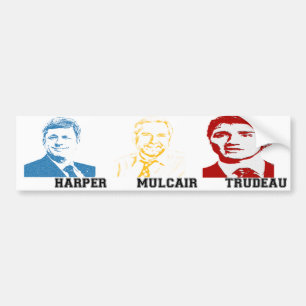 Harper Mulcair Trudeau Bumper Sticker