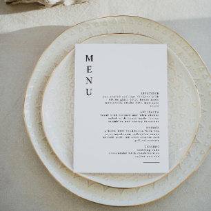 HARPER Simple Clean Modern Minimalist Menu Card