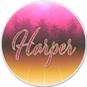 Harper Vorname Name golden pink Aufkleber Sticker