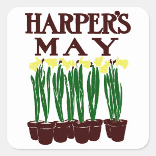 Harper's 1899 Edward Penfield Daffodils Square Sticker