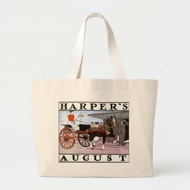 Harpers August 1899 Cover Jumbo Tote Bag (Front)
