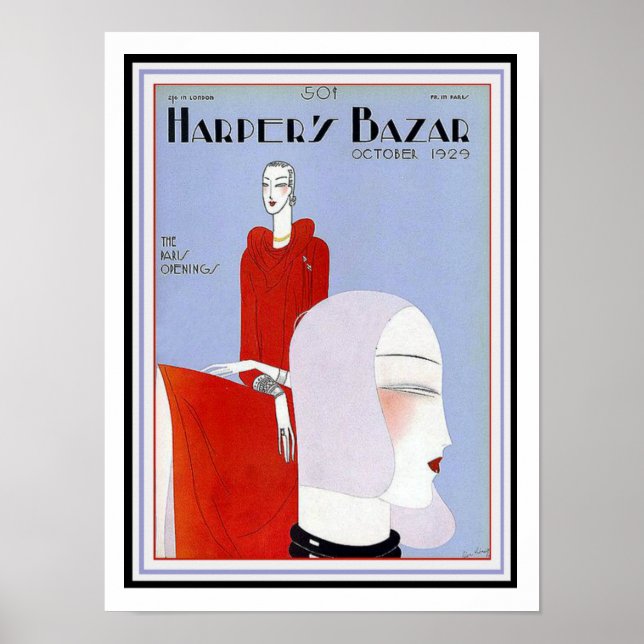 Harper's Bazar Art Deco Cover Poster 12 x 16 (Front)