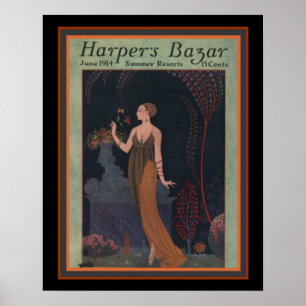 Harper's Bazar- Barbier 1914 Deco Cover 16 x 20 Poster