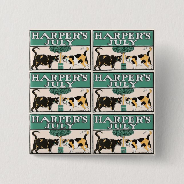 Harper's Cats 15 Cm Square Badge (Front)