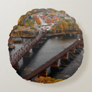 Harpers Ferry in the Fall Round Cushion