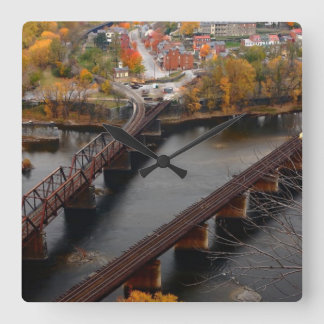 Harpers Ferry in the Fall Square Wall Clock