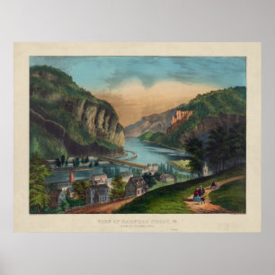 Harpers Ferry Jefferson County West Virginia 1859 Poster