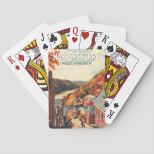 Harpers Ferry West Virginia Travel Art Vintage Playing Cards
