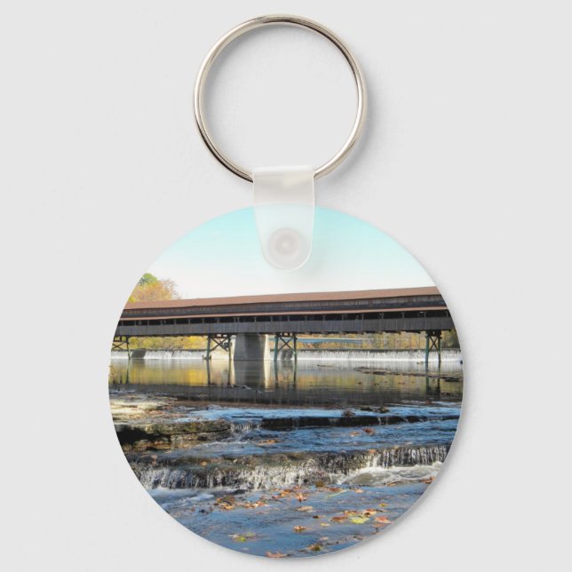 Harpersfield Covered Bridge Ashtabula County Ohio Key Ring (Front)