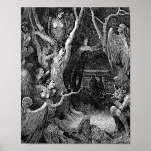 Harpies In The Forest Of Suicides Gustave Dore Poster