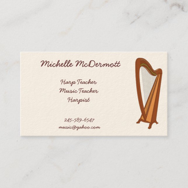 Harpist Business Card (Front)