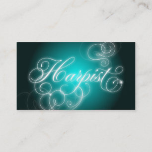 Harpist Business Card Elegant Flourish Glow