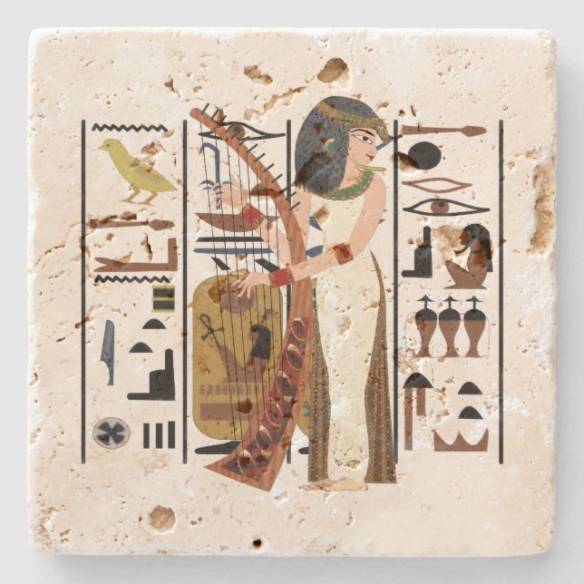 Harpist Stone Coaster (Front)