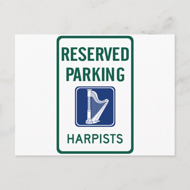 Harpists Parking Postcard (Front)