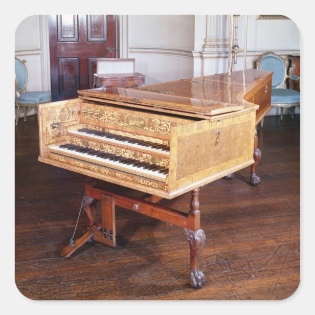 Harpsichord, by Jacob Kirckman, English, 1766 Square Sticker (Front)