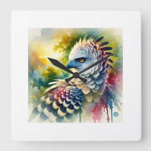 Harpy Eagle 240824AREF108 - Watercolor Square Wall Clock