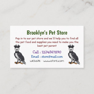 Harpy eagle cartoon illustration business card