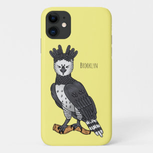 Harpy eagle cartoon illustration iPhone 11 case