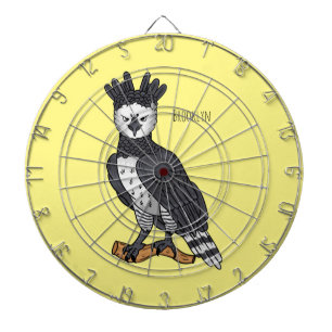 Harpy eagle cartoon illustration dartboard