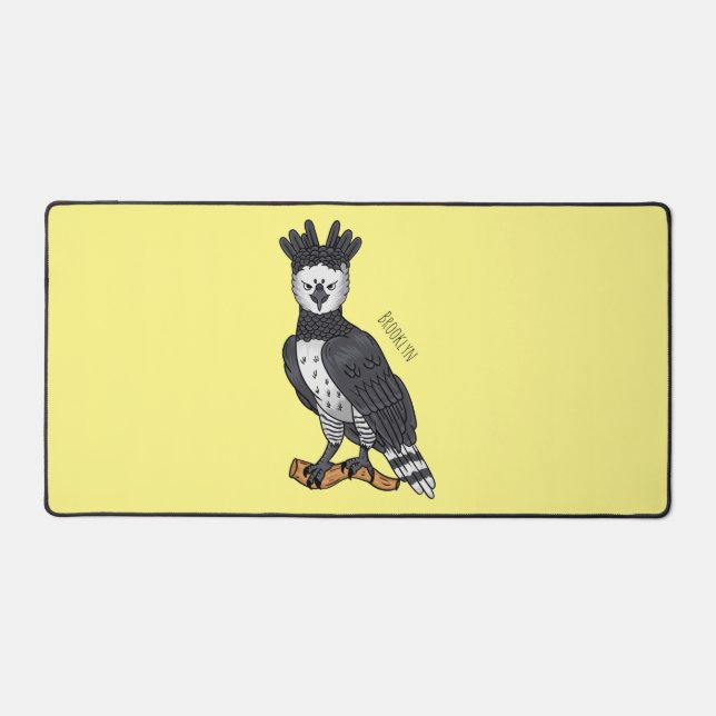 Harpy eagle cartoon illustration  desk mat (Front)