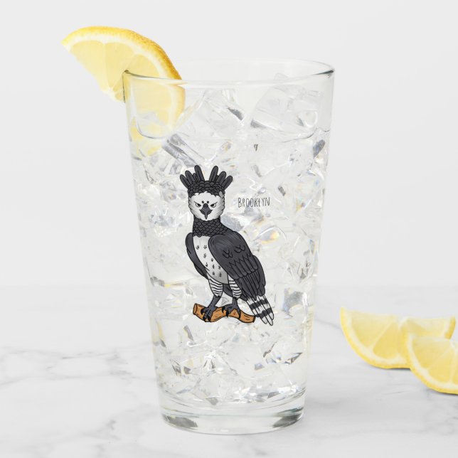 Harpy eagle cartoon illustration  glass (Front Ice)
