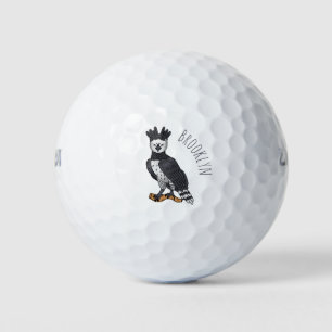 Harpy eagle cartoon illustration golf balls
