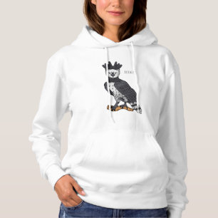 Harpy eagle cartoon illustration hoodie
