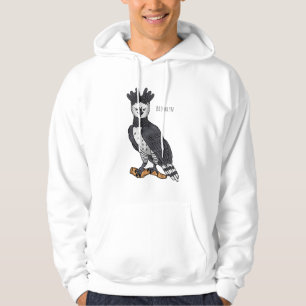 Harpy eagle cartoon illustration  hoodie