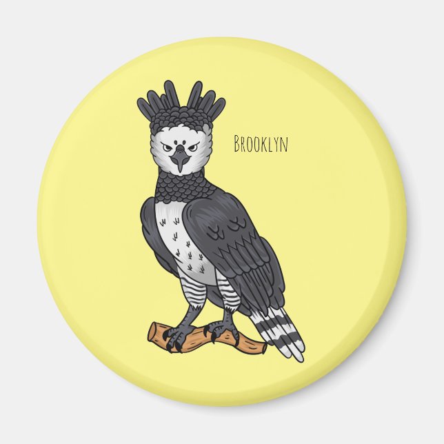Harpy eagle cartoon illustration  magnet (Front)