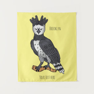 Harpy eagle cartoon illustration tapestry
