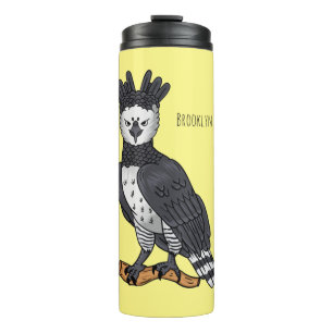 Harpy eagle cartoon illustration  thermal tumbler