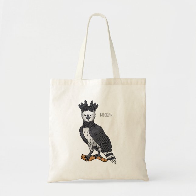 Harpy eagle cartoon illustration  tote bag (Front)