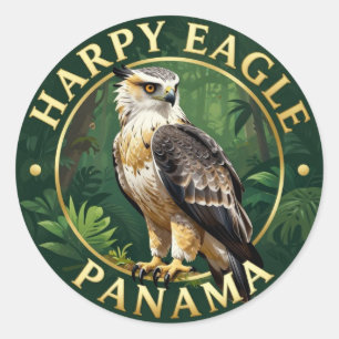 🦅 Harpy Eagle Panama Tropical Wildlife Classic Round Sticker