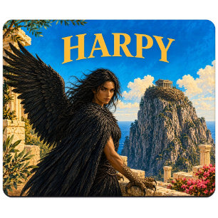 Harpy, Gothic Fantasy Monster Mouse Mat