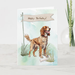 Harrier Breed Dog Outdoors Under Birthday Sign Card
