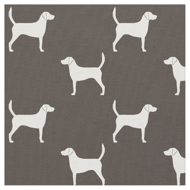Harrier Dog Breed Silhouettes Patterned Fabric (Close Up)