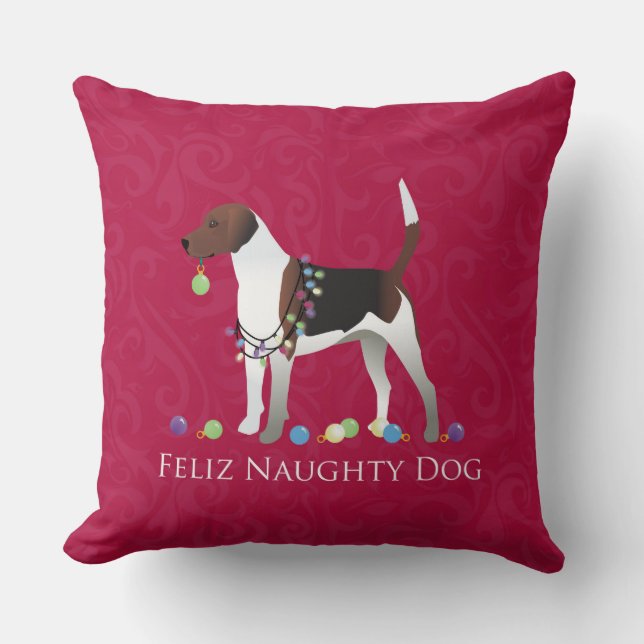 Harrier Dog Christmas Design Cushion (Front)