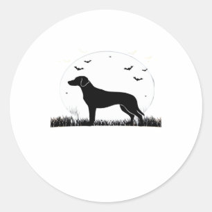 Harrier Dog � Halloween Moon Silhouette Classic T- Classic Round Sticker