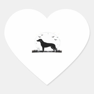 Harrier Dog � Halloween Moon Silhouette Classic T- Heart Sticker