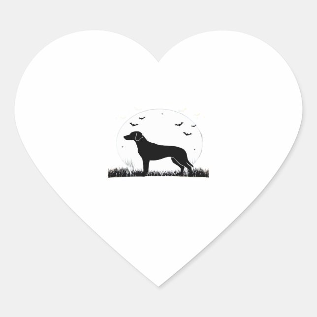 Harrier Dog � Halloween Moon Silhouette Classic T- Heart Sticker (Front)