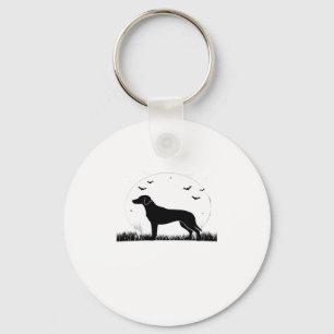 Harrier Dog � Halloween Moon Silhouette Classic T- Key Ring