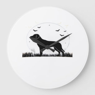 Harrier Dog � Halloween Moon Silhouette Classic T- Large Clock