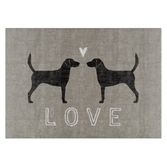 Harrier Dog Silhouettes Love Cutting Board (Front)