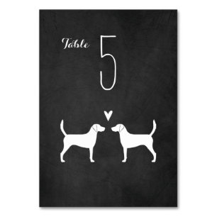 Harrier Dog Silhouettes Wedding Reception Table Number