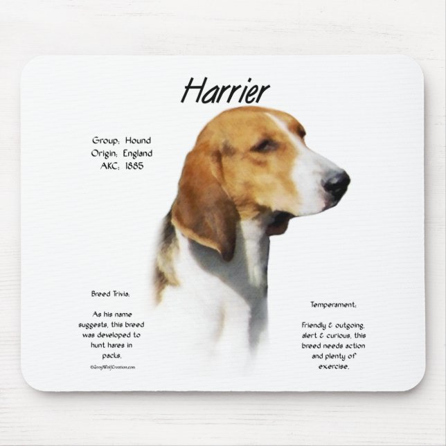 Harrier History Design Mouse Mat (Front)
