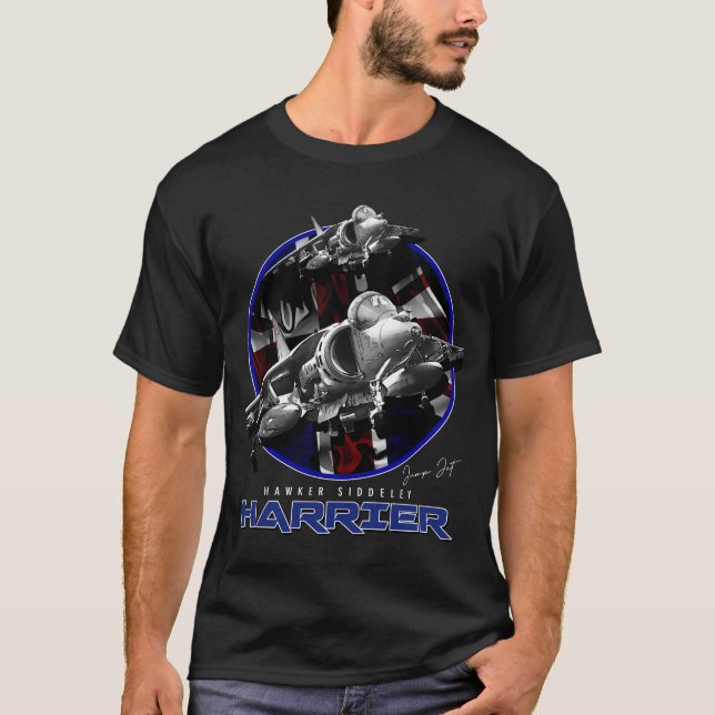 Harrier Jump Jet Royal Air Force Fighterjet T-Shirt (Front)