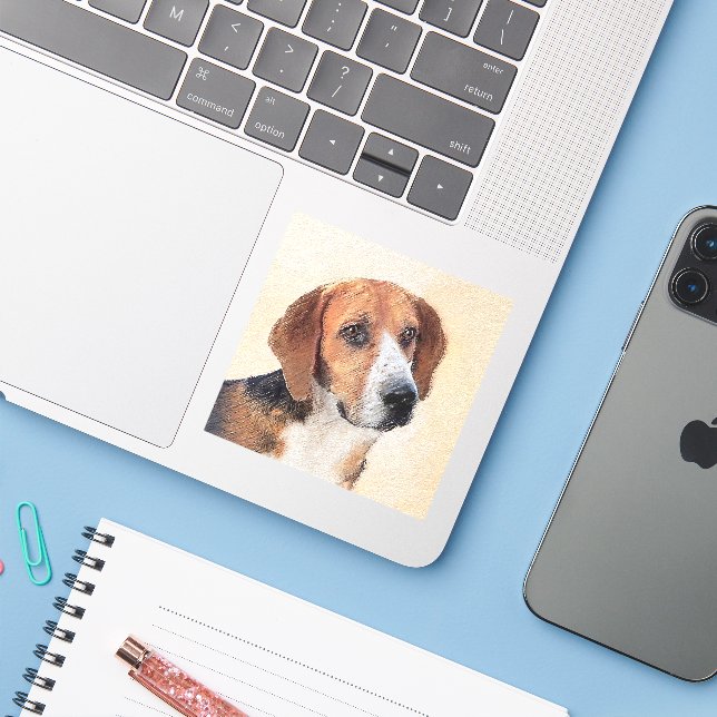 Harrier Painting - Cute Original Dog Art (Laptop w/ iPhone)