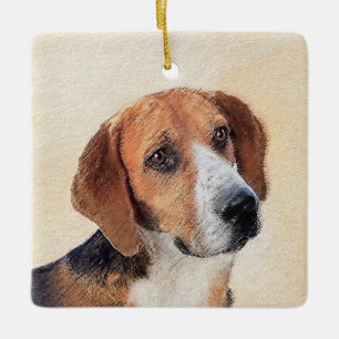 Harrier Painting - Cute Original Dog Art Ceramic Ornament