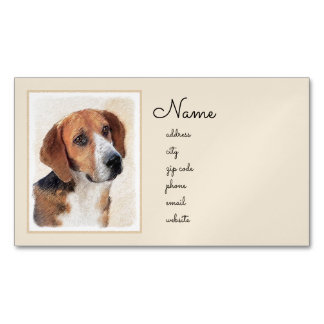 Harrier Painting - Cute Original Dog Art Magnetic Business Card